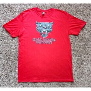 Clark University T-Shirt Men's Large Red Short Sleeve